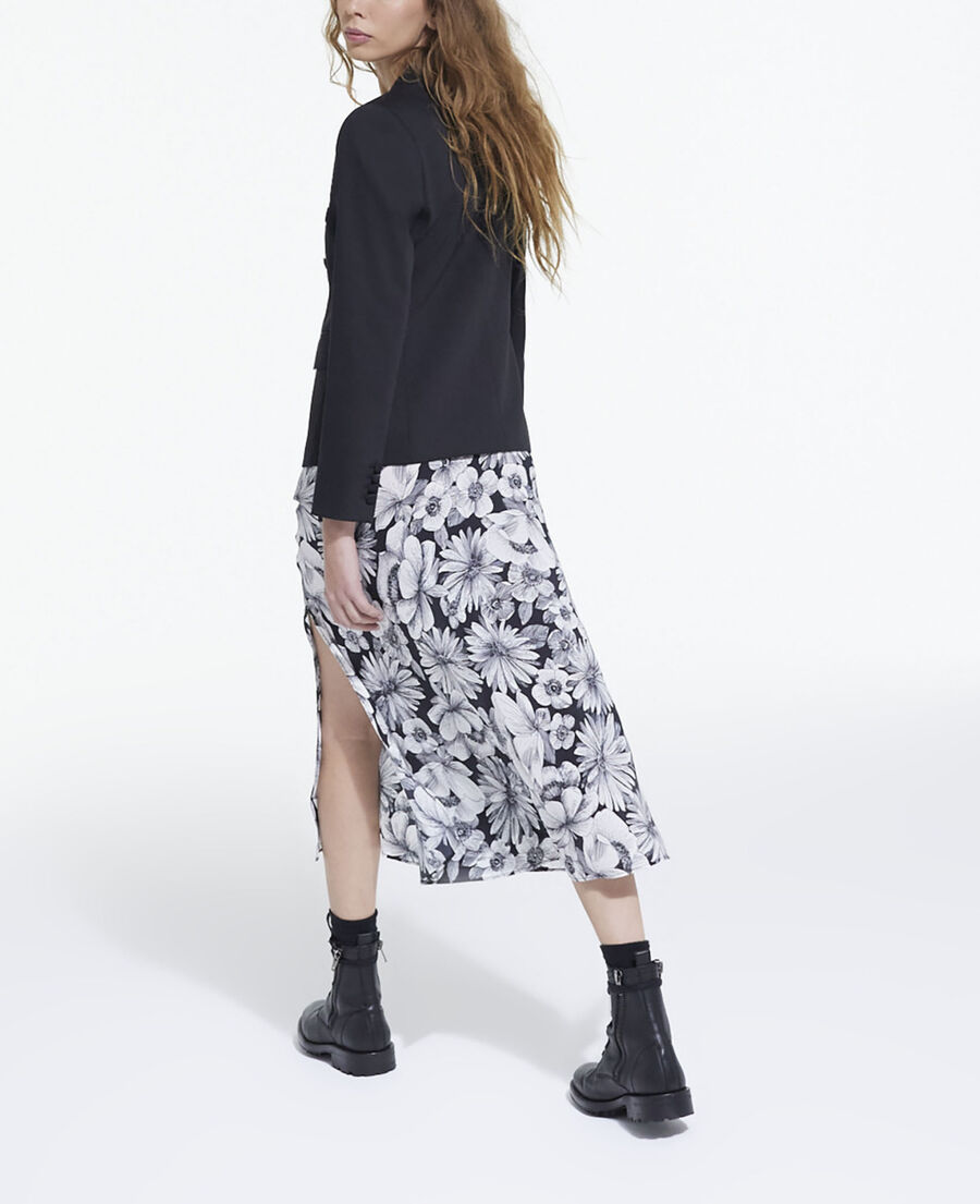 long floral silk skirt