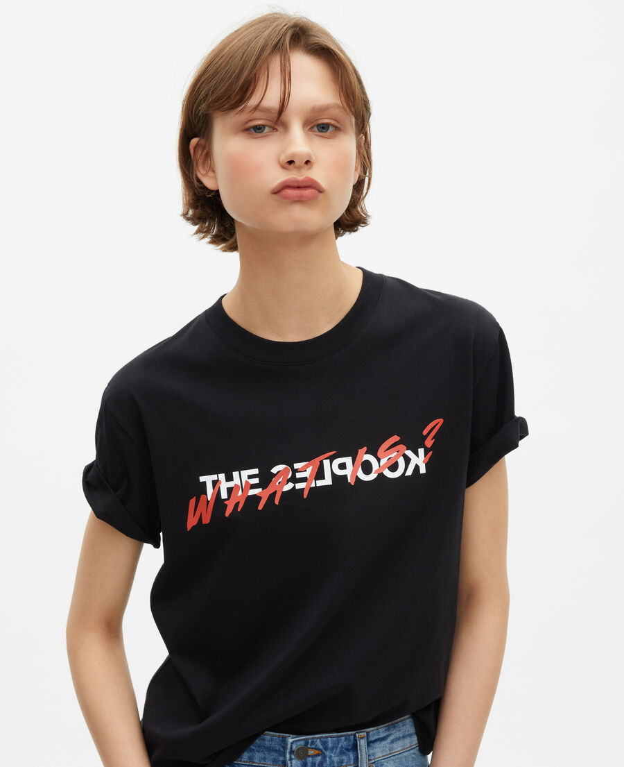 The Kooples WOMEN BLACK black what is noir print t-shirt