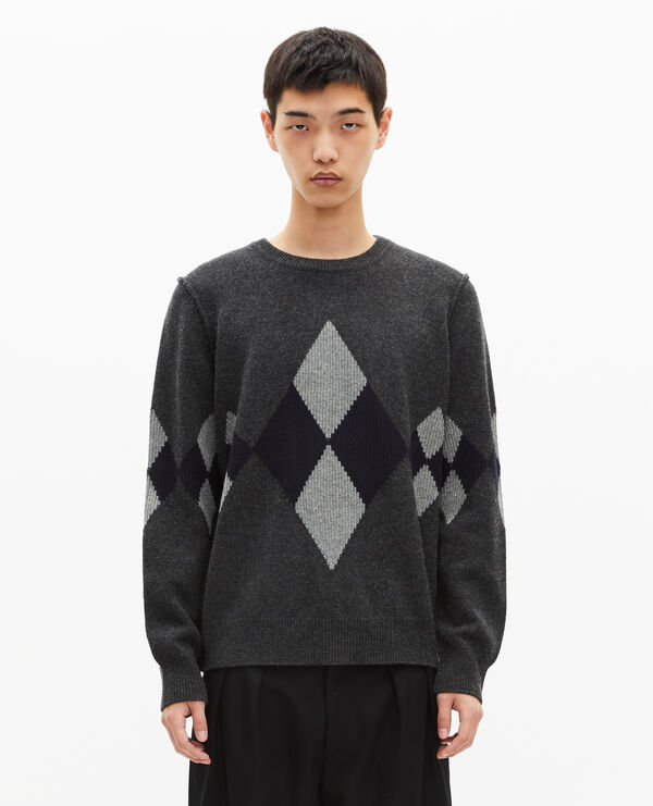 The Kooples HOMBRE GREY BLUE jersey diamante gris