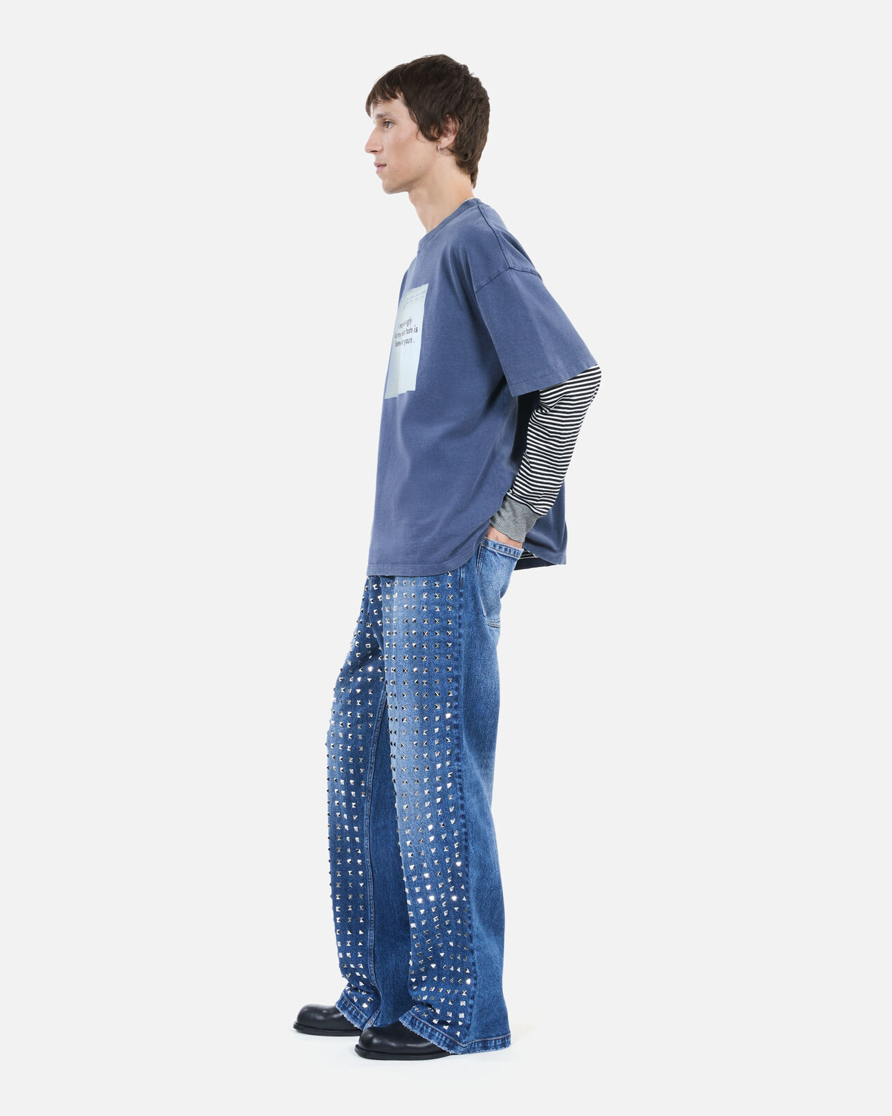 The Kooples MEN DARK BLUE blue t-shirt with serigraphy