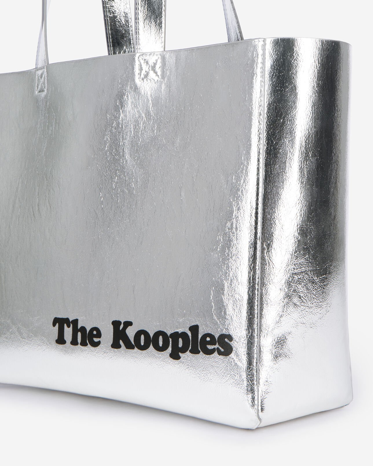 The Kooples FEMME SILVER sac cabas effet cuir argenté