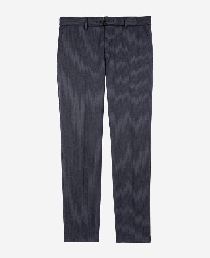 The Kooples HOMME BLUE pantalon de costume à rayures bleu