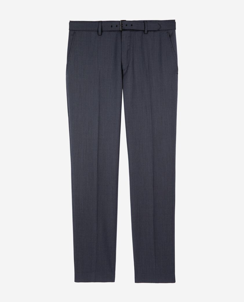 The Kooples HOMME BLUE pantalon de costume à rayures bleu