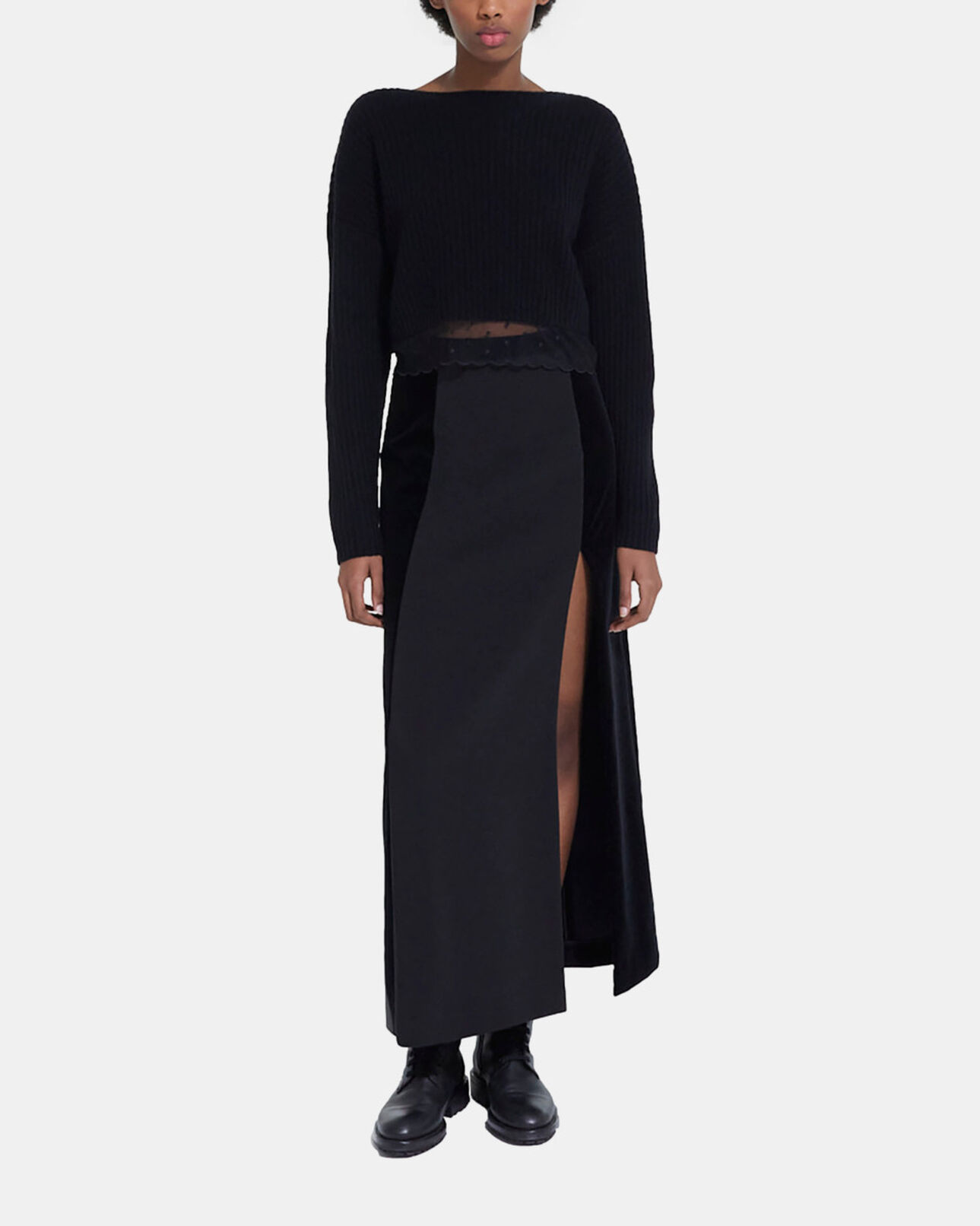 The Kooples FEMME BLACK jupe longue noire