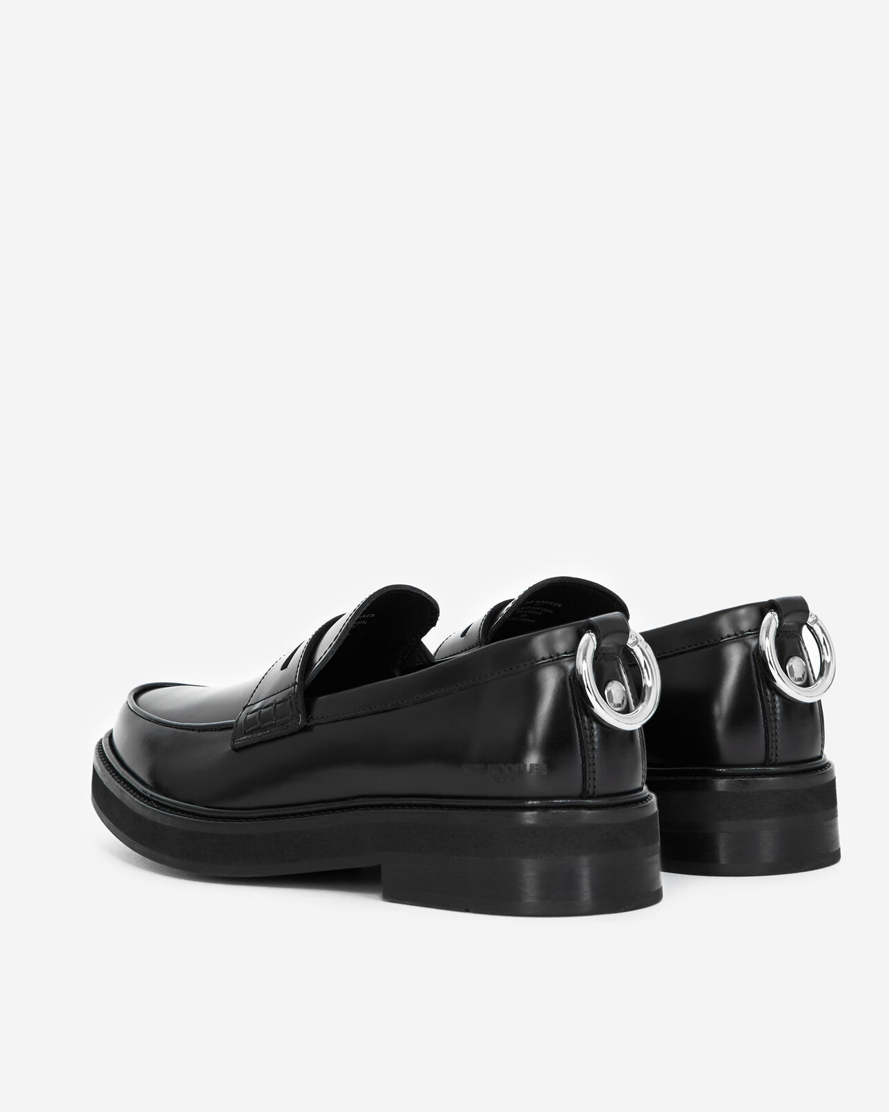The Kooples DAMEN BLACK mokassins schwarz glacé-leder dick