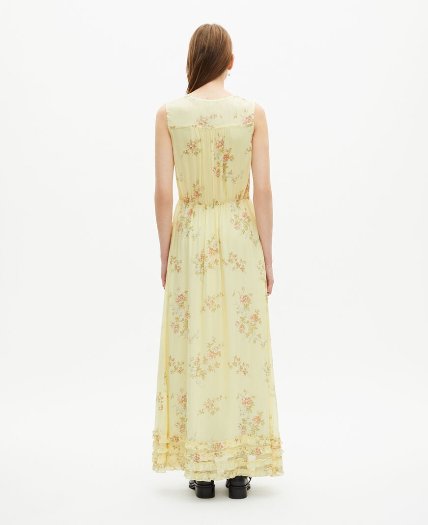The Kooples WOMEN YELLOW long yellow floral print dress