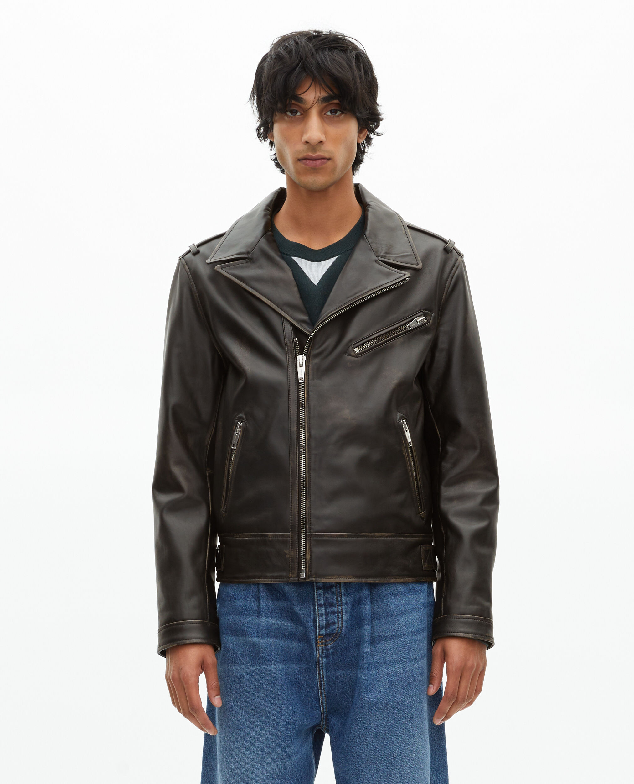 美品　THE KOOPLES 黒 本革 レザージャケット Black leather biker jacket | The Kooples US