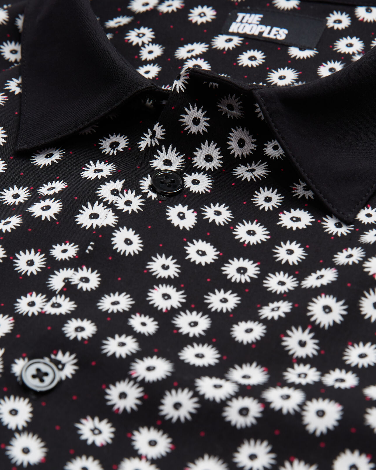 The Kooples HERREN BLACK WHITE hemd mit klassischem kragen und print