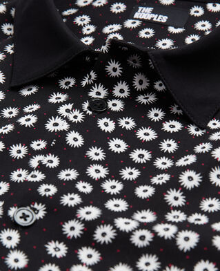 The Kooples H BLACK WHITE printed classic-collar shirt
