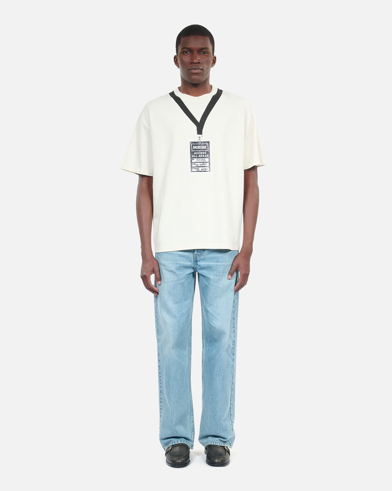 The Kooples MEN ECRU white backstage serigraphy t-shirt