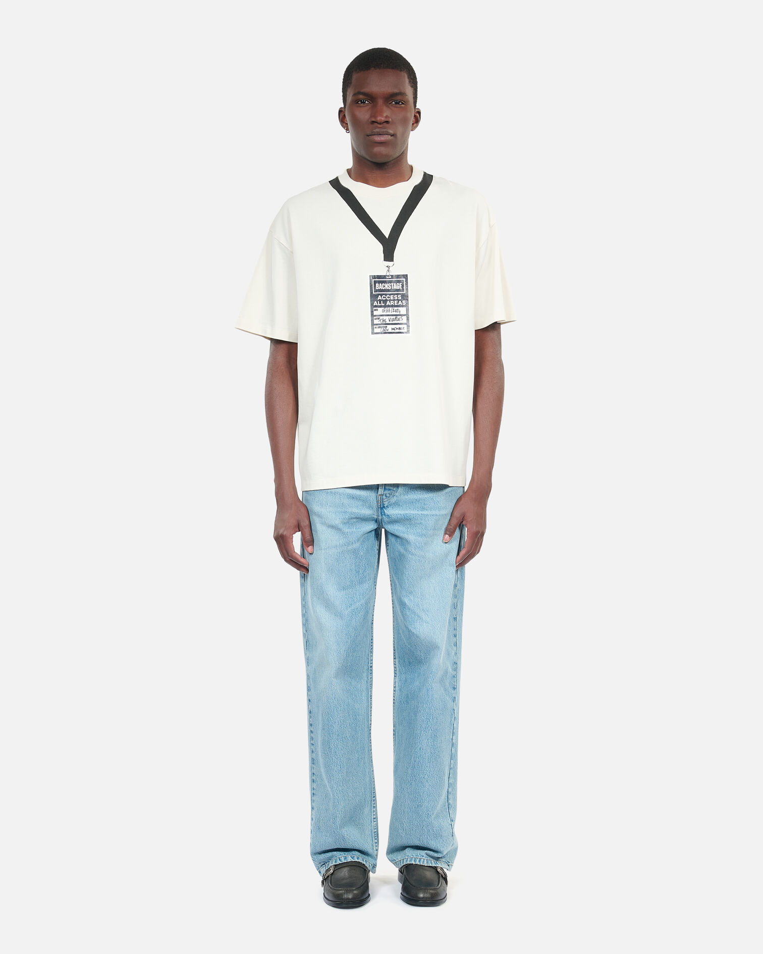 White Backstage serigraphy t-shirt, ECRU, hi-res image number null