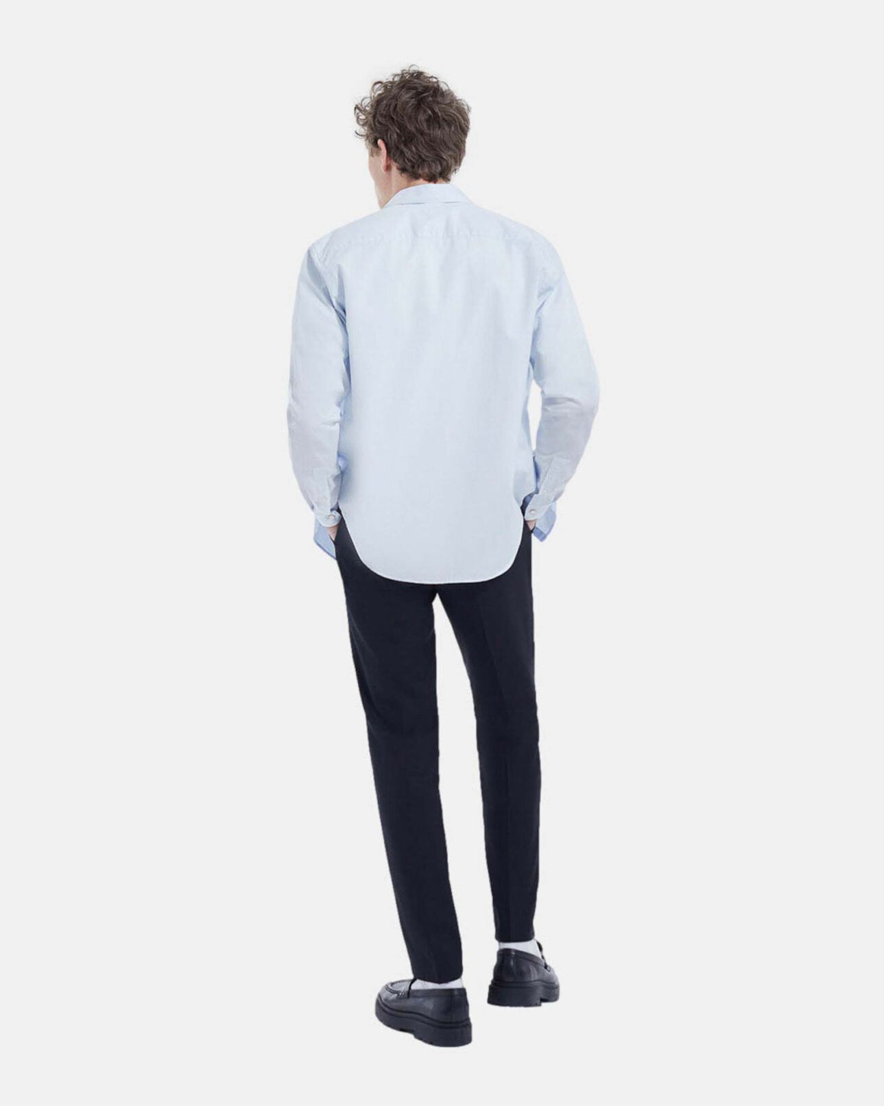 The Kooples HERREN WHITE / SKY BLUE hemd weißer kragen gestreift himmelblau