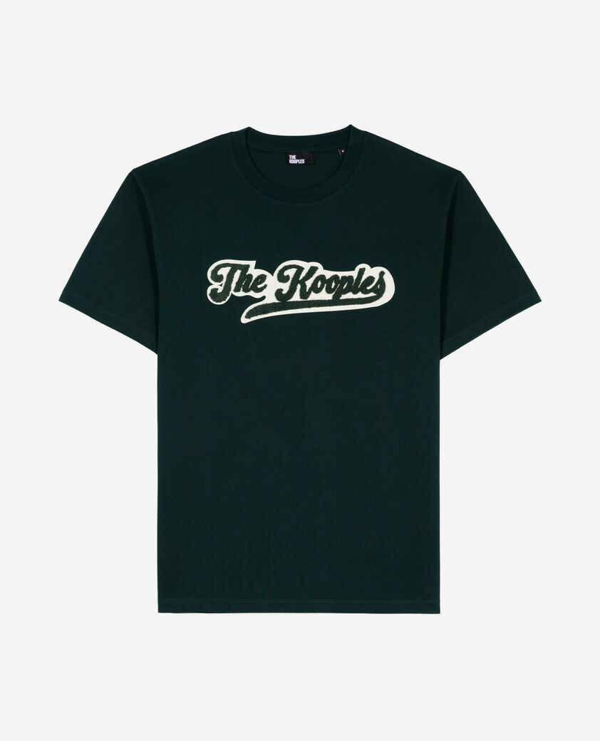 The Kooples HERREN BOTTLE GREEN t-shirt mit dunkelgrünem aufnäher