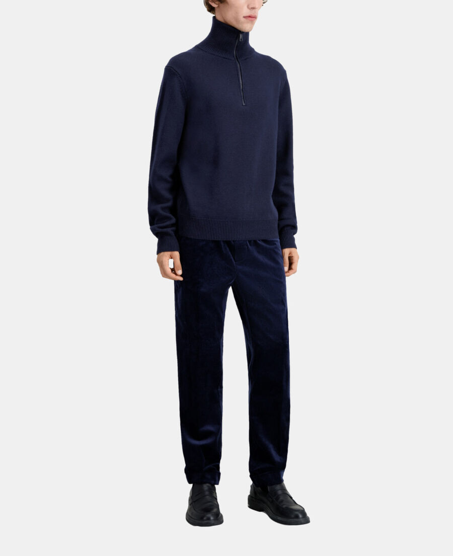 pull bleu marine en laine