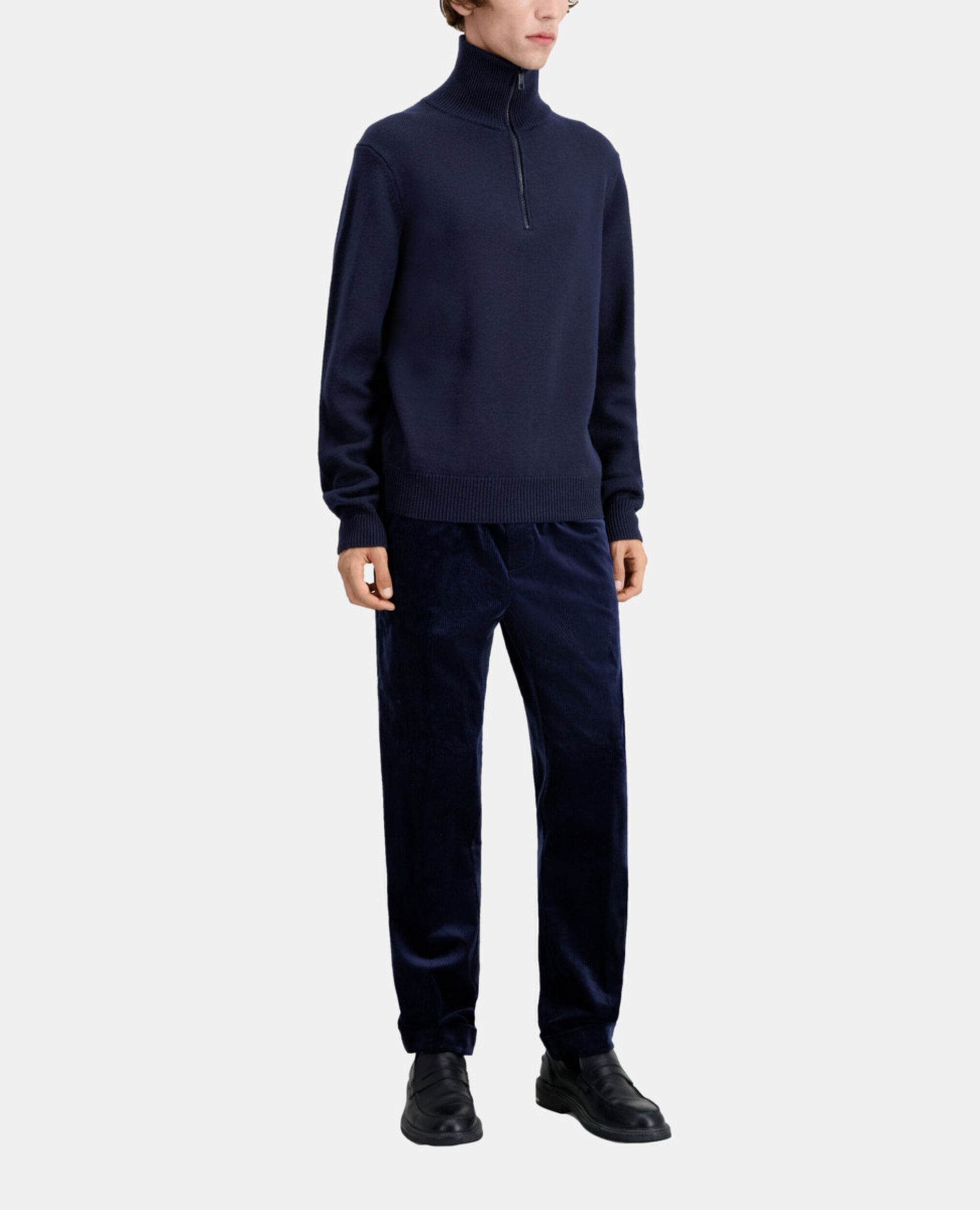 Pull bleu marine en laine, NAVY, hi-res image number null