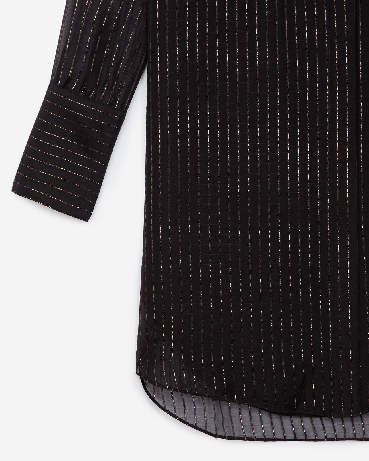 The Kooples FEMME BLACK robe courte noire façon chemise rayée