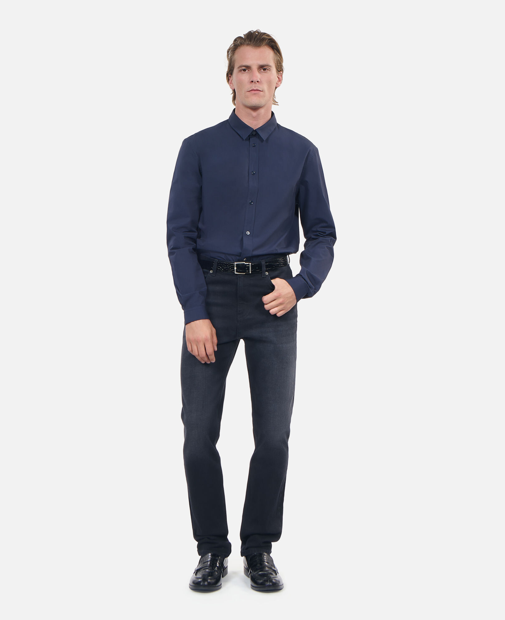 The Kooples HOMBRE NAVY camisa popelina azul marino