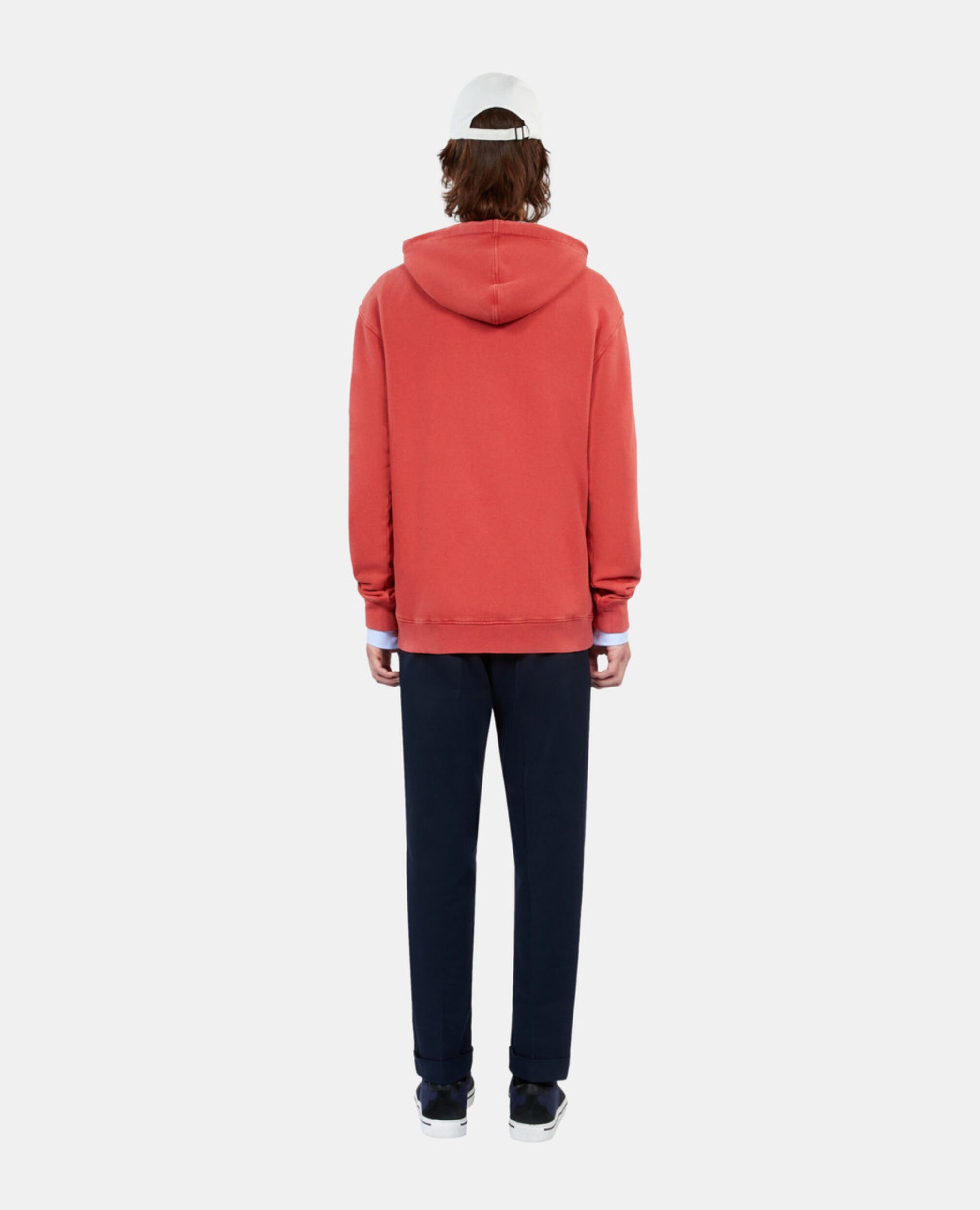 Red sweatshirt with Blazon serigraphy, RED BRIQUE, hi-res image number null