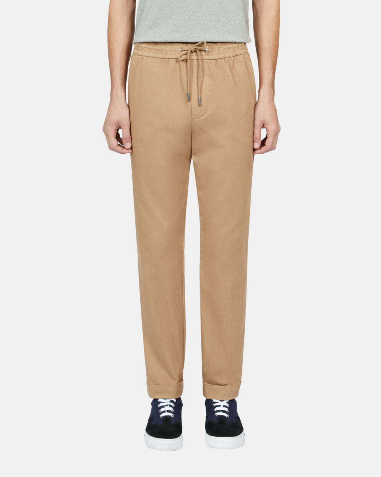 The Kooples MEN CAMEL camel cotton trousers