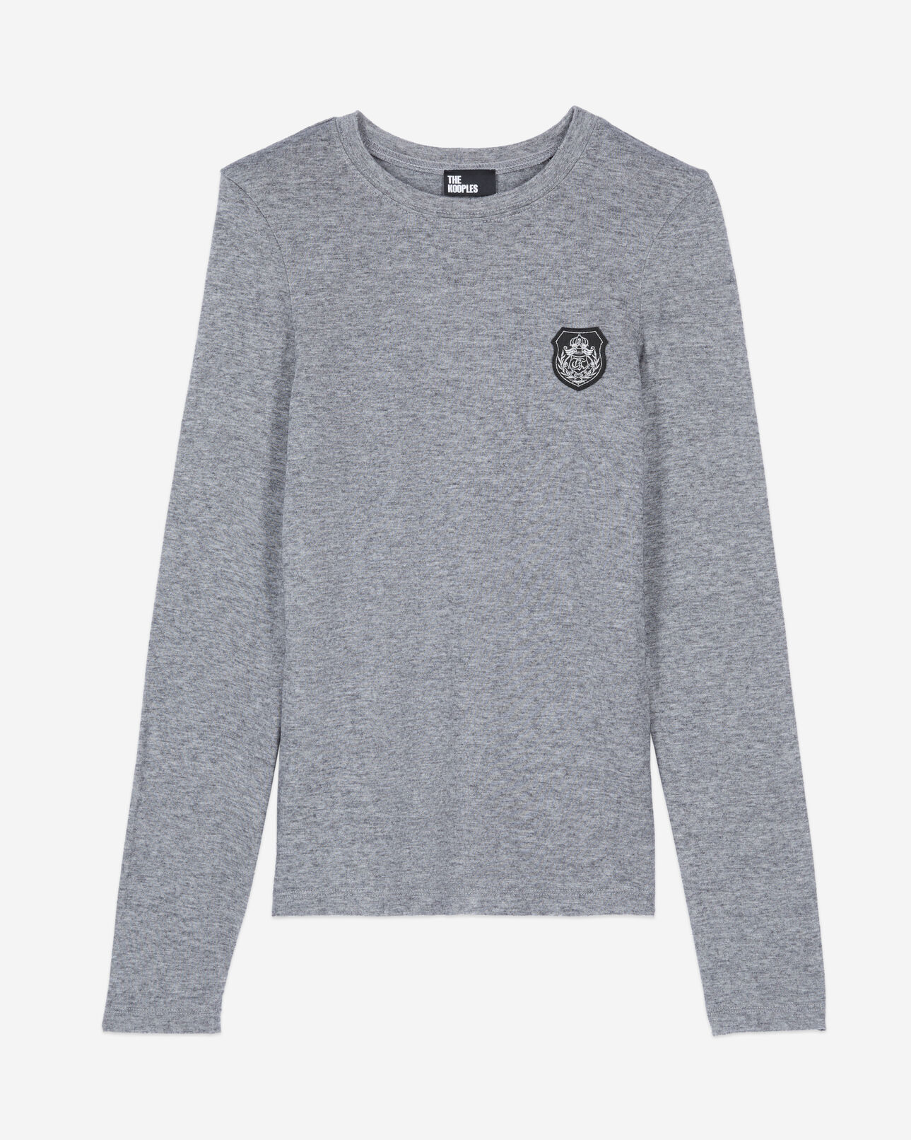 The Kooples F GREY MELANGE long sleeved printed t-shirt