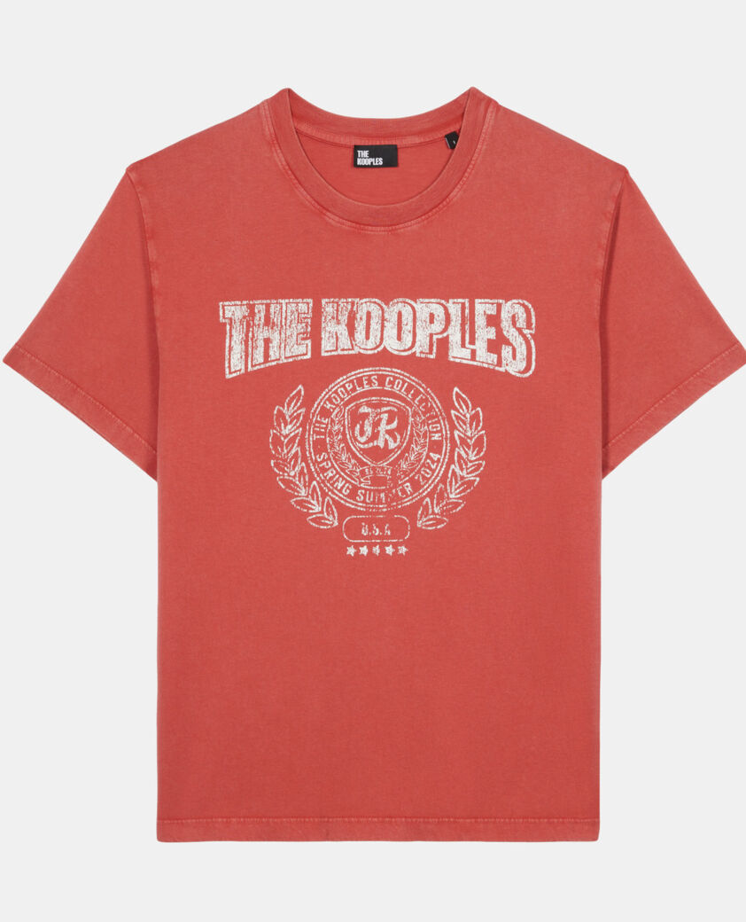 The Kooples FEMME RED BRIQUE t-shirt avec sérigraphie rouge
