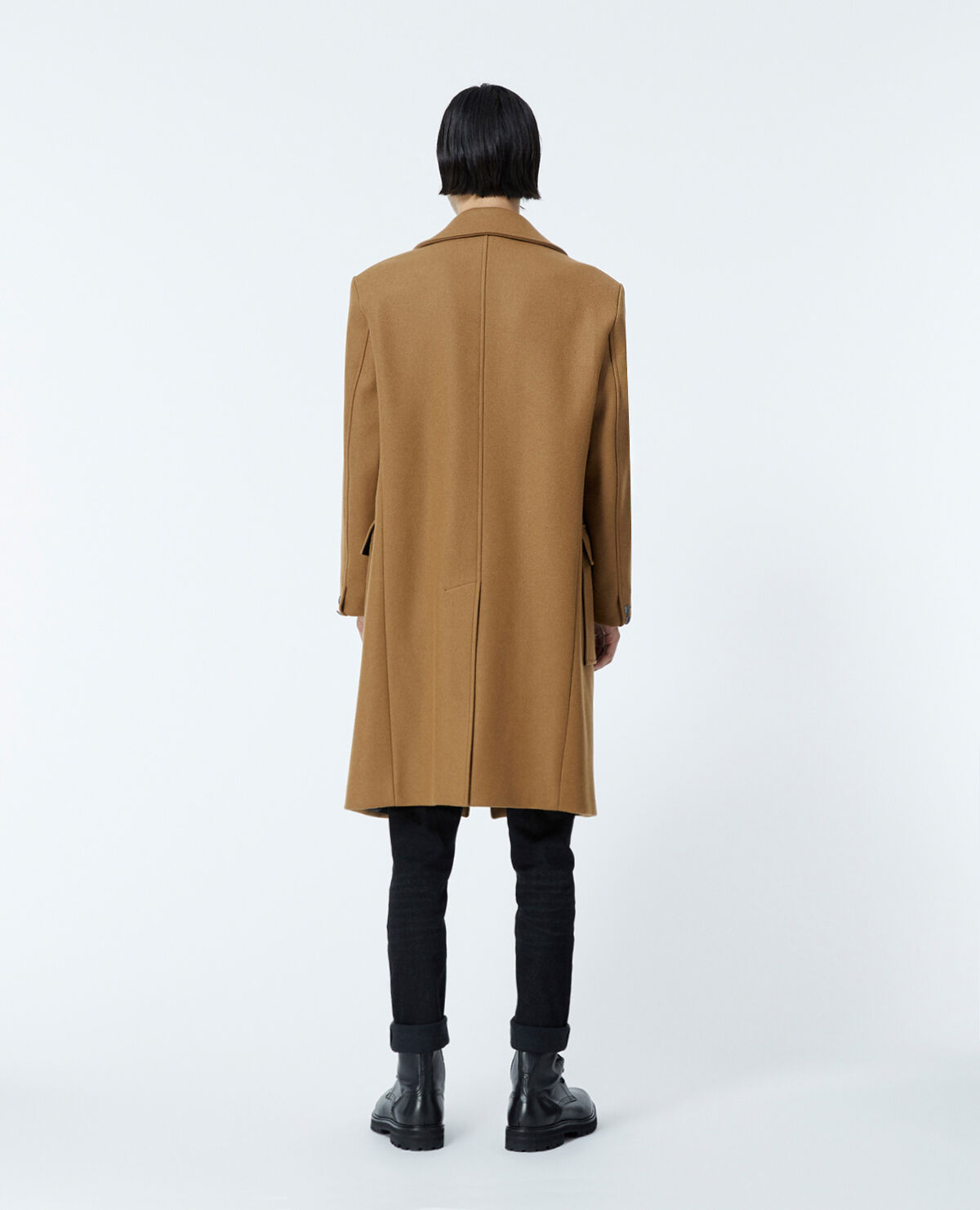 Double breasted camel coloured coat in wool The Kooples