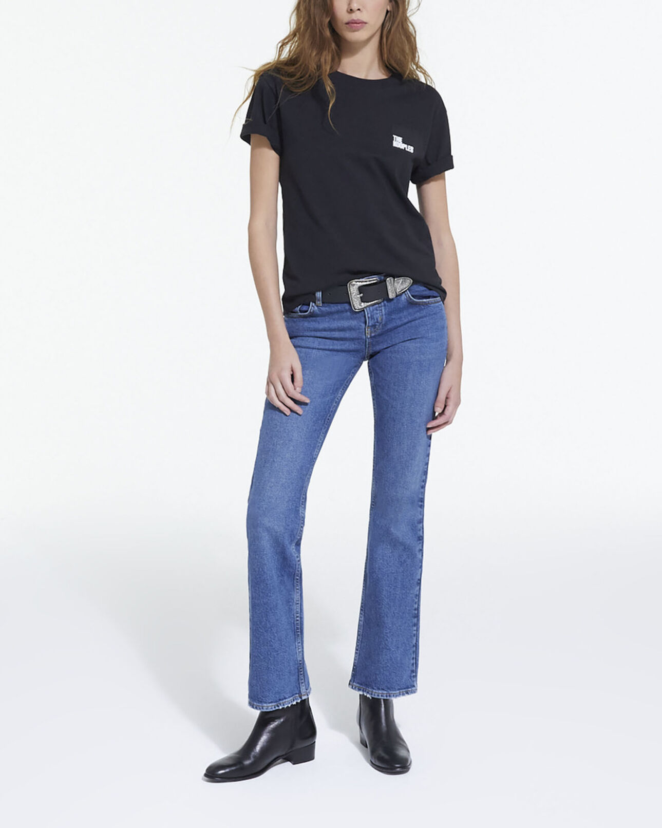 The Kooples WOMEN BLUE DENIM blue bootcut jeans