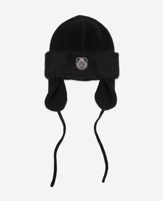 The Kooples WOMEN BLACK DARK GREY black wool and alpaca chapka