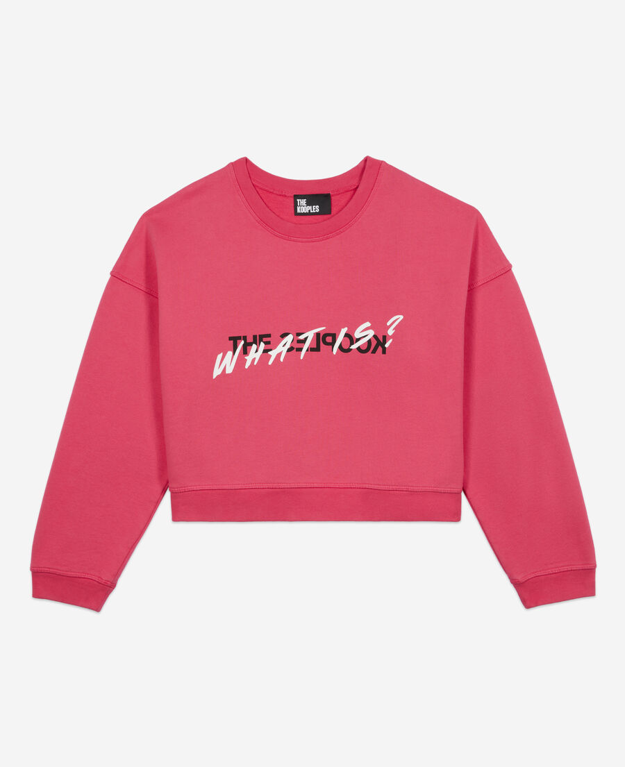 The Kooples F RETRO PINK short fuchsia what is sweatshirt with rhinestones