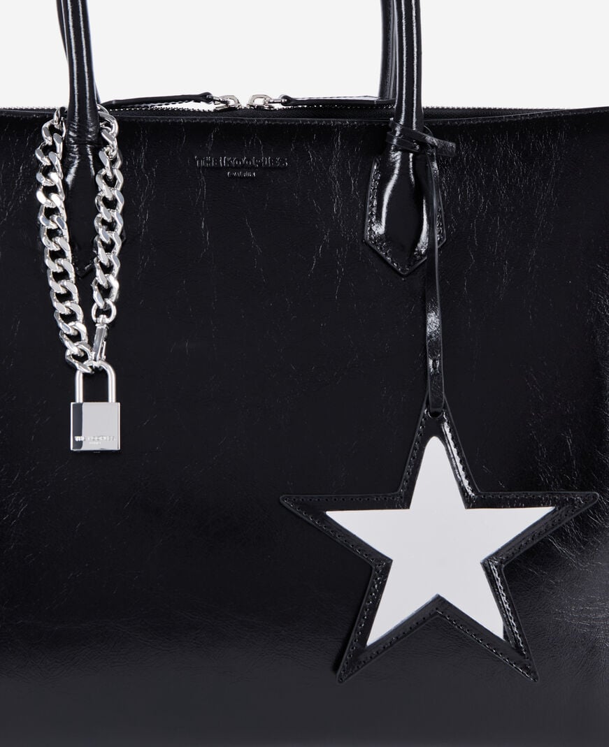 The Kooples WOMEN BLACK ming xl black leather bag