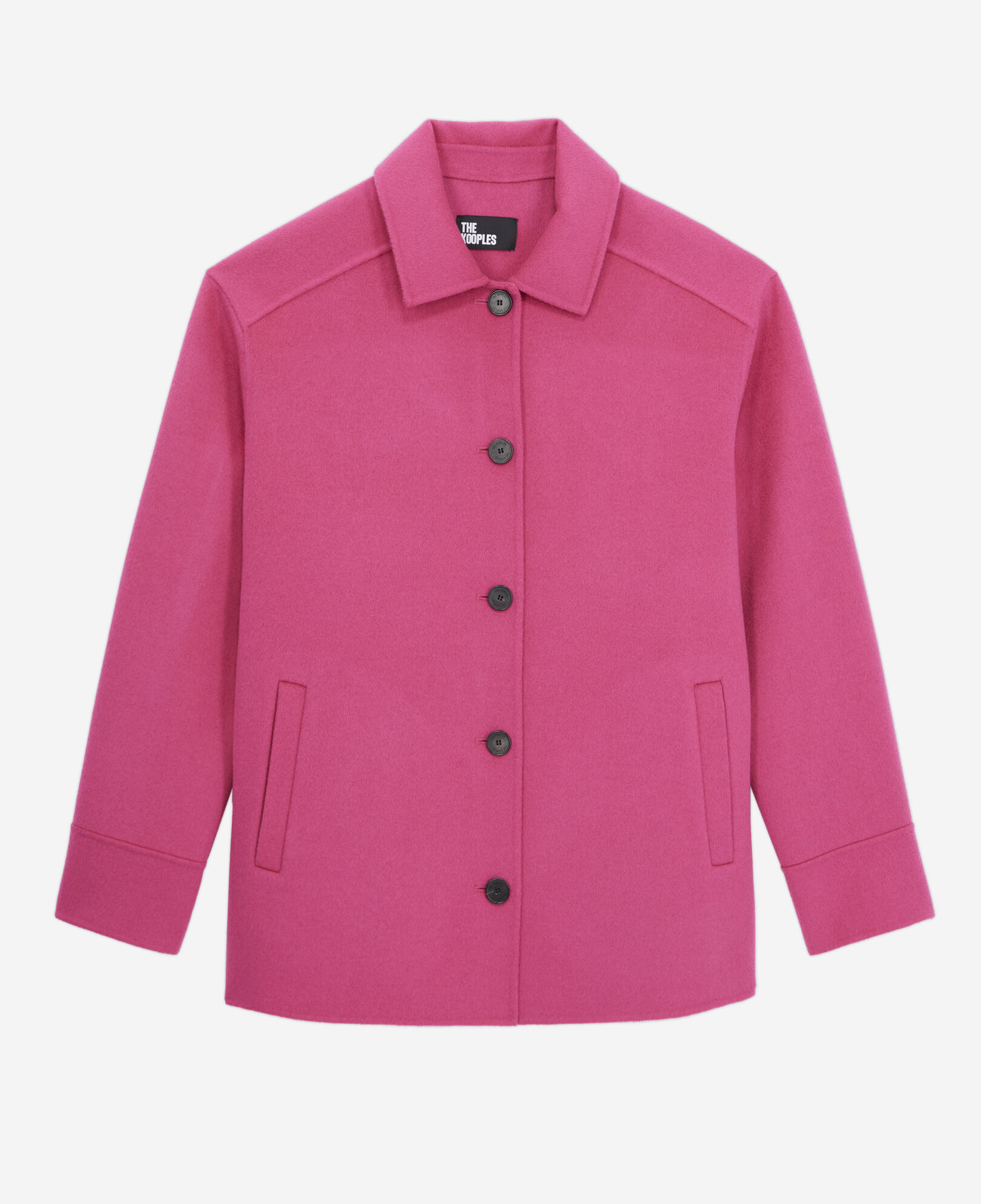 The Kooples WOMEN FUSHIA pink overshirt type jacket with fringes