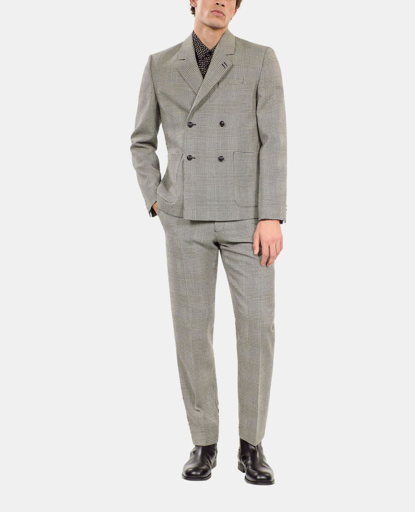 The Kooples H BLACK WHITE black and white houndstooth wool suit jacket