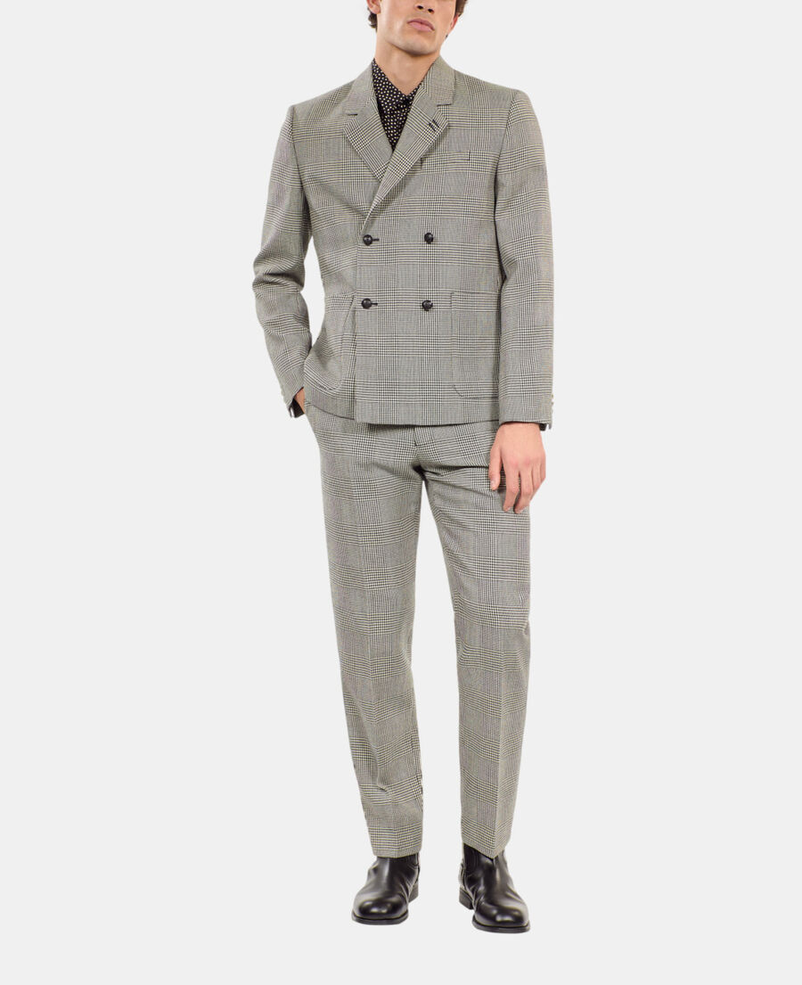 The Kooples H BLACK WHITE black and white houndstooth wool suit jacket