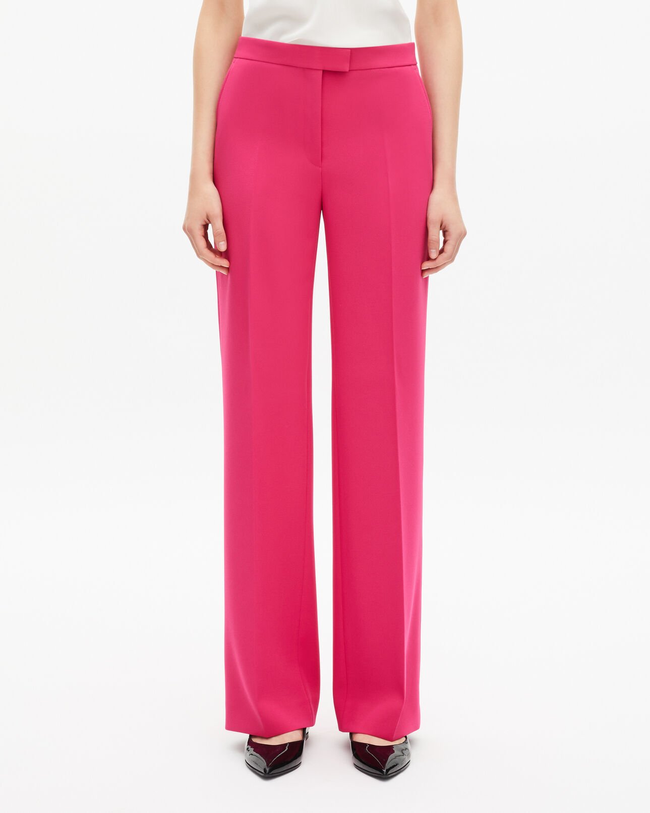 The Kooples FEMME PINK pantalon tailleur rose en crêpe