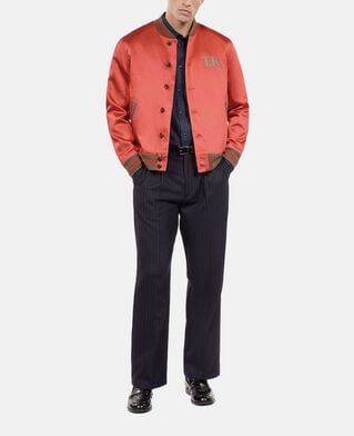 The Kooples MEN RUBIS red satin jacket with patches