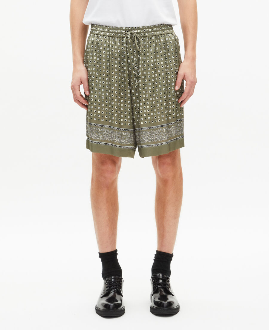 The Kooples HOMME FORET short imprim&eacute; bandana kaki