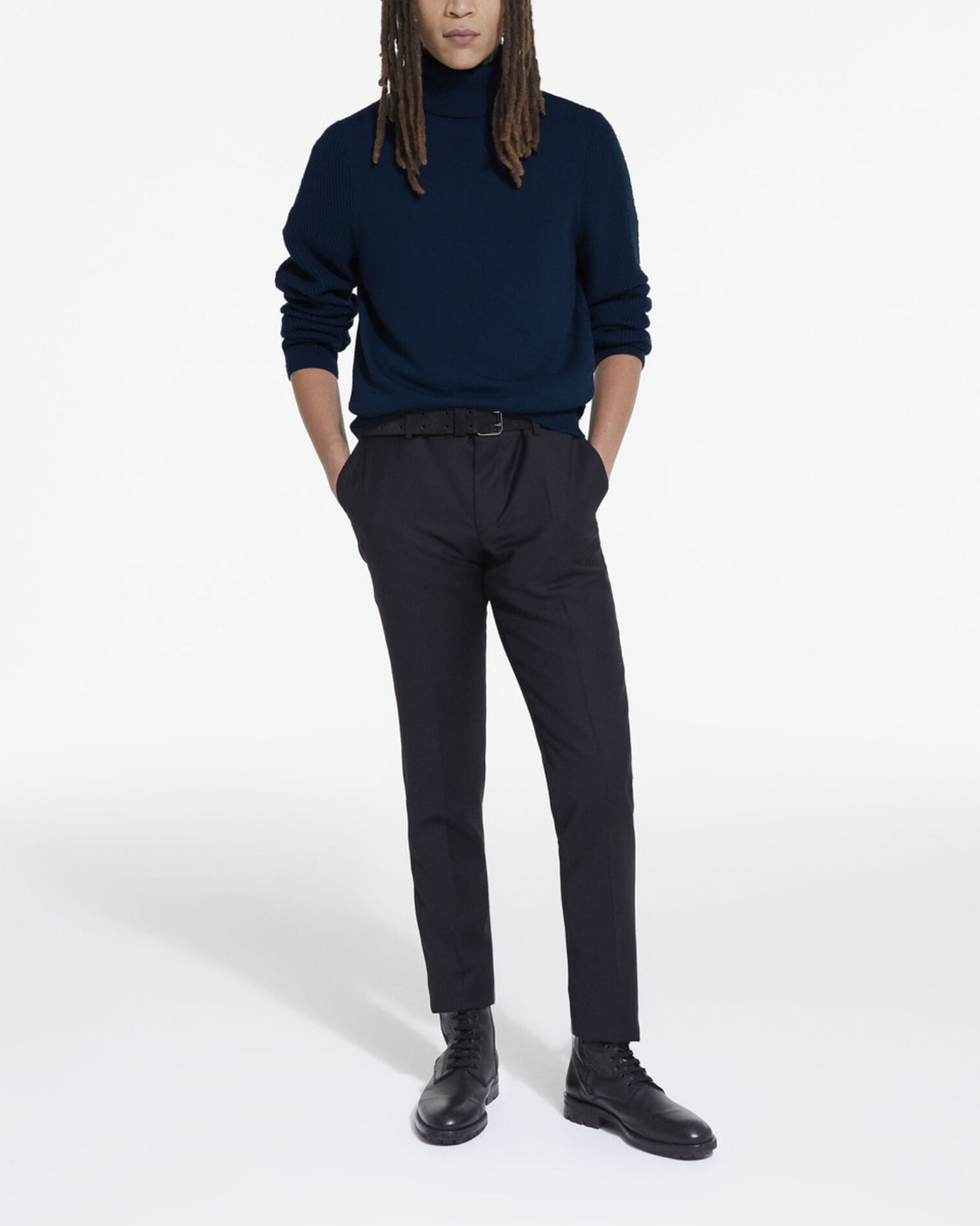 Blue wool sweater, BLUE, hi-res image number null
