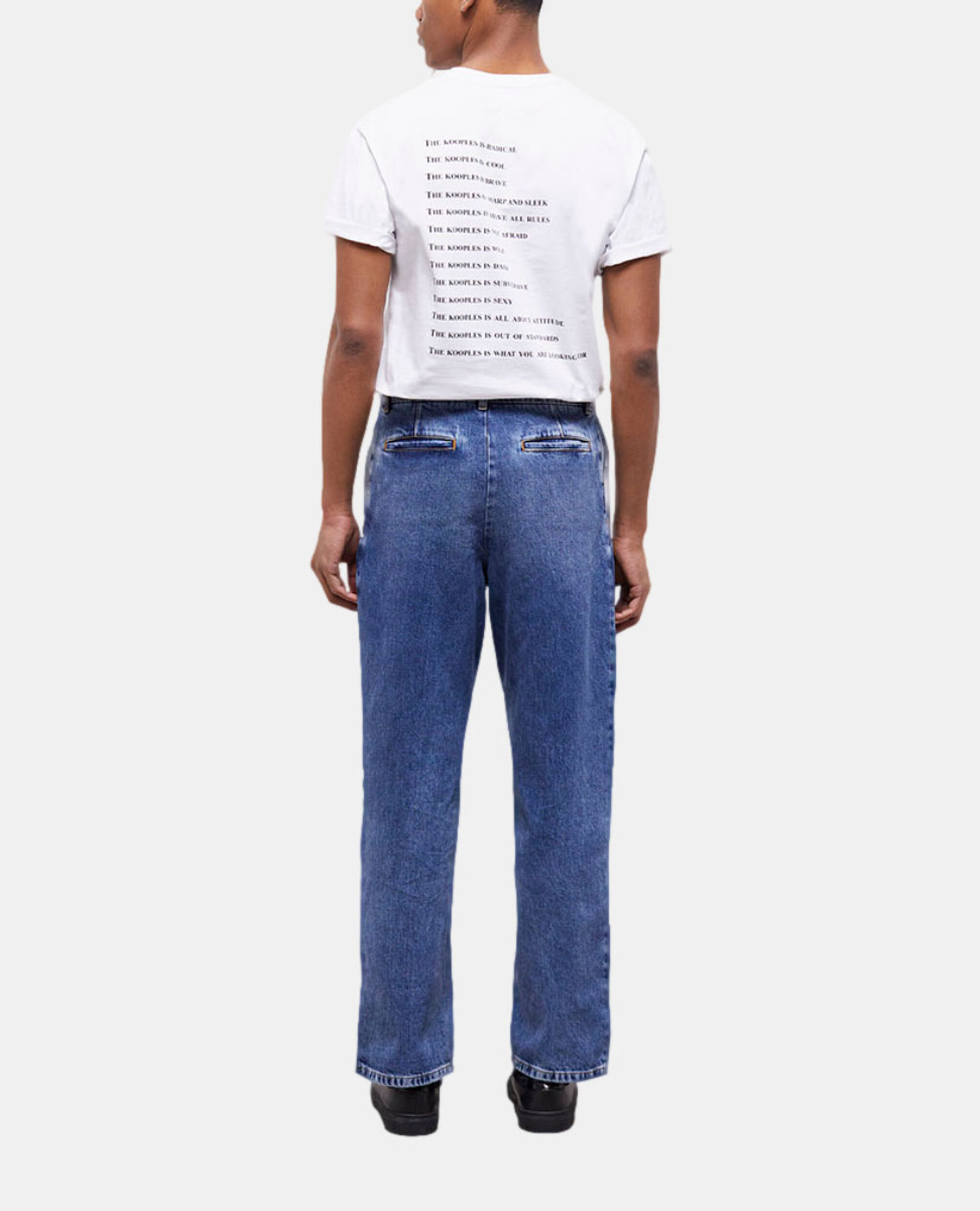 Wide-leg blue jeans, BLUE DENIM, hi-res image number null