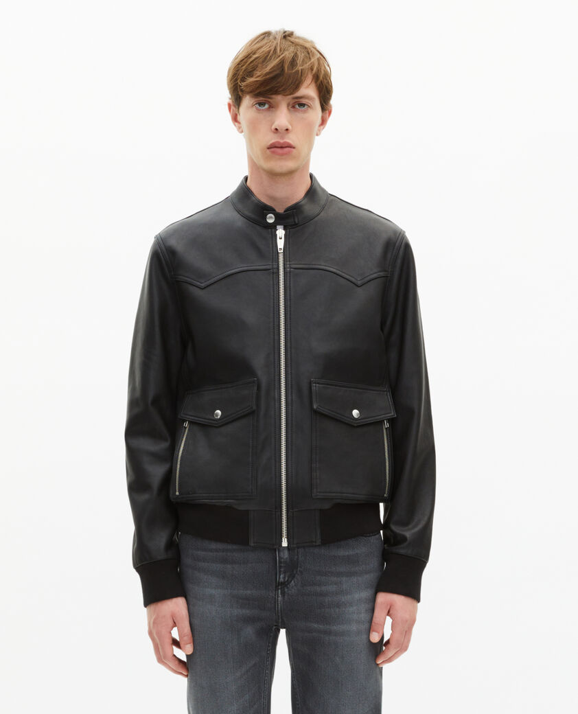 The Kooples HOMME BLACK blouson en cuir noir