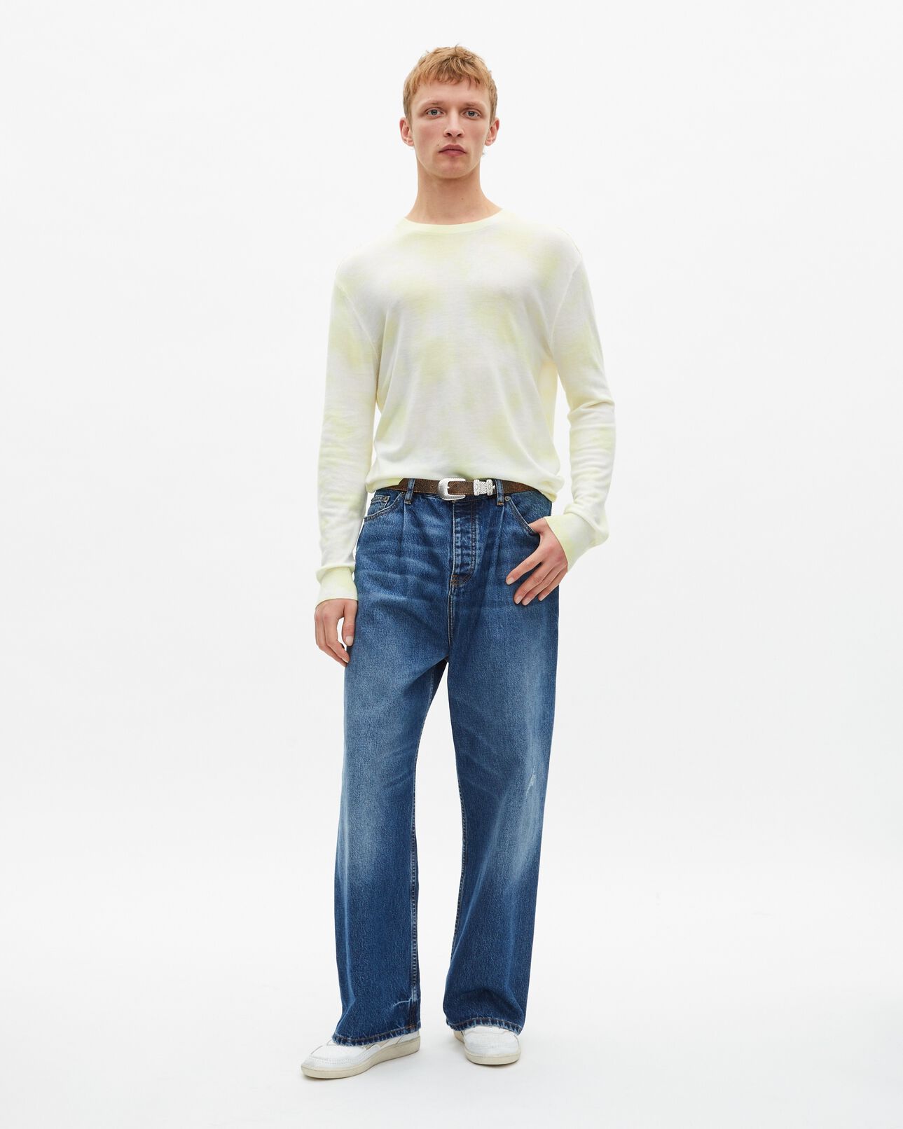 The Kooples HOMBRE YELLOW - ECRU jersey lana merina tie and dye amarillo