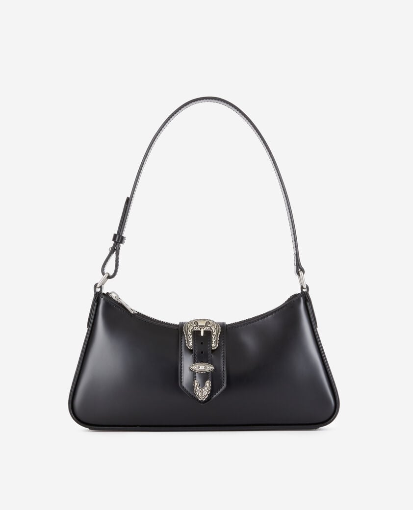 The Kooples DAMEN BLACK schwarze joe tasche aus glänzendem leder