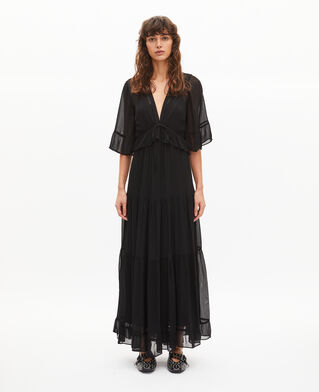 The Kooples WOMEN BLACK black ruffled maxi dress