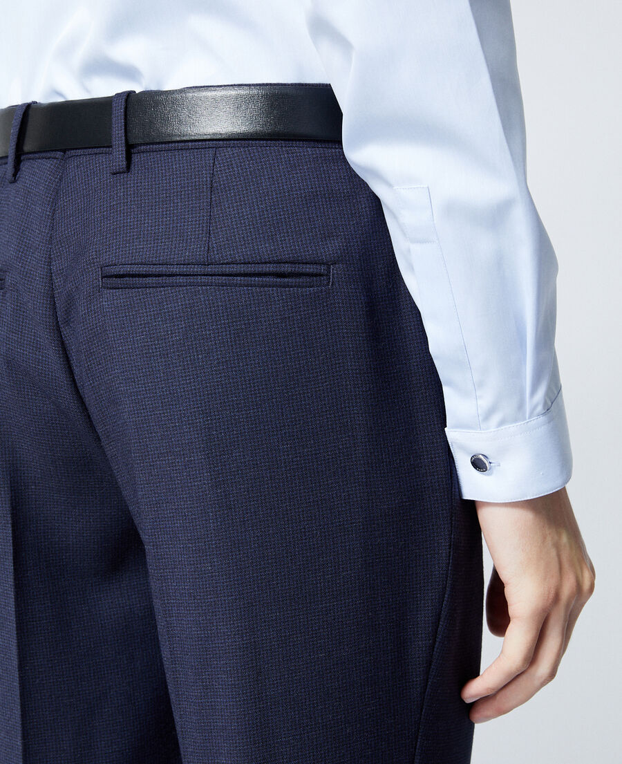 pantalon costume laine bleu marine