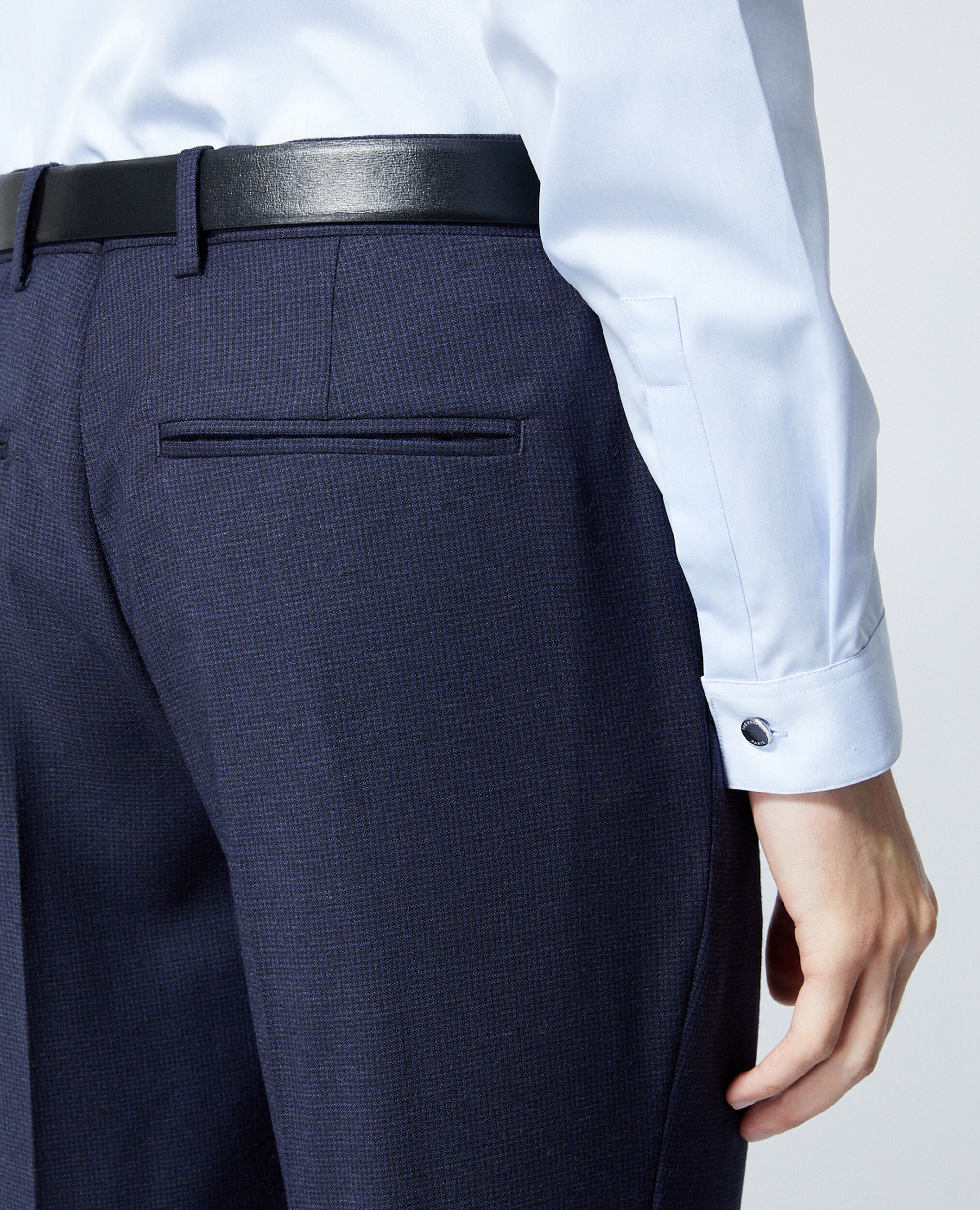 Pantalon costume laine bleu marine, NAVY, hi-res image number null