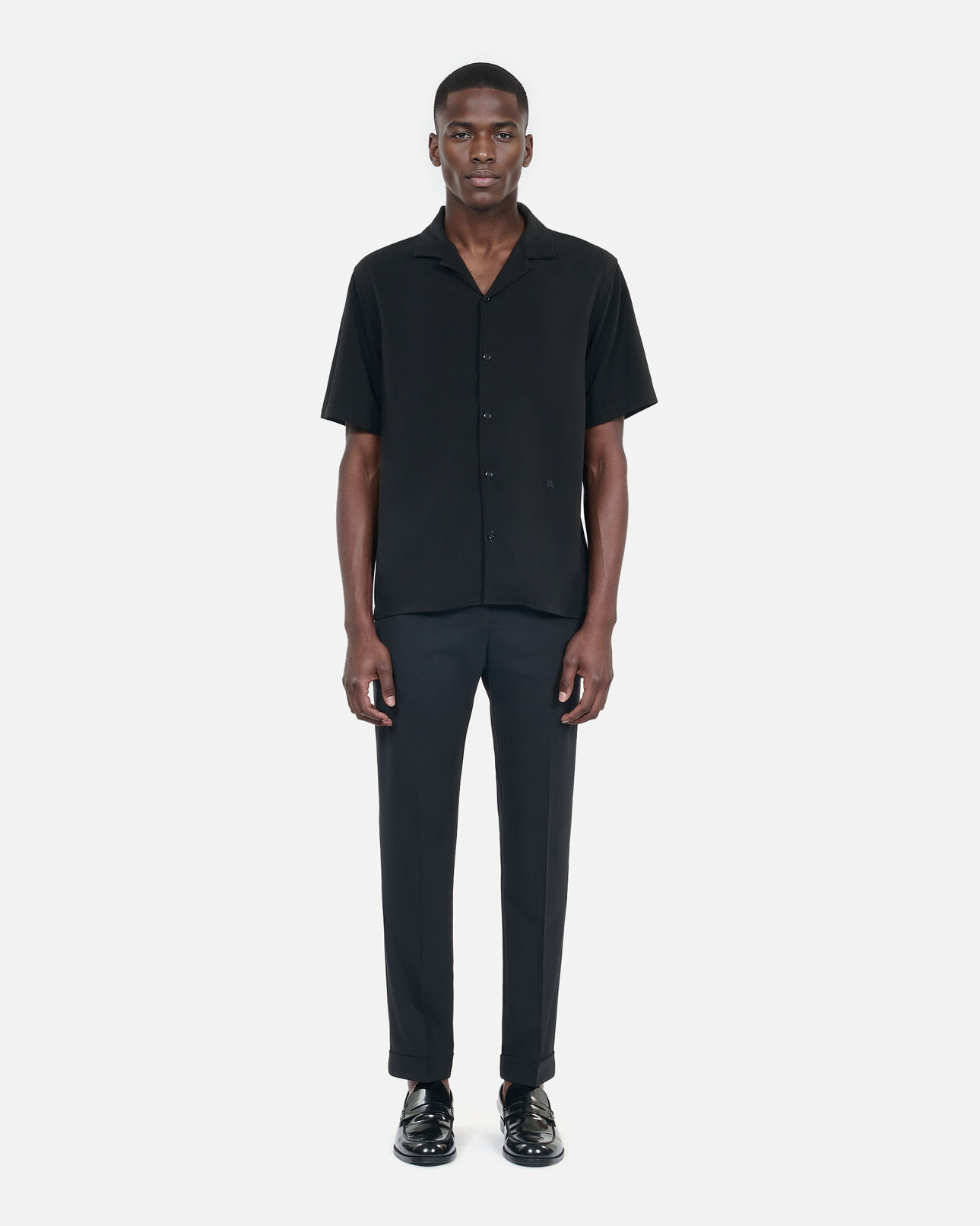 The Kooples HOMME BLACK chemise manches courtes noire