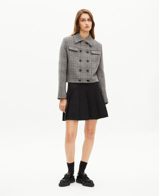 The Kooples F NAVY short black mesh skirt