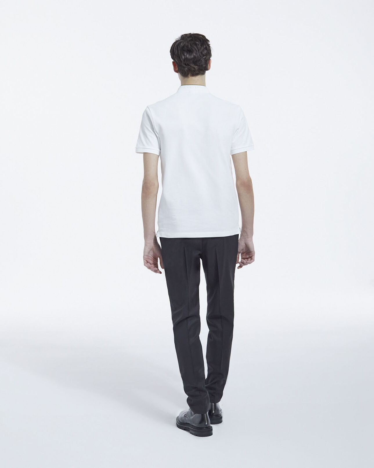 The Kooples MEN BLACK fitted black wool tuxedo pants