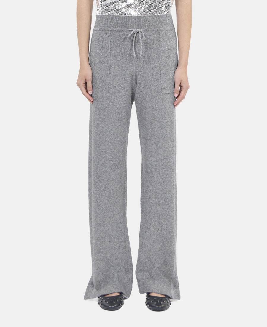 The Kooples WOMEN MIDDLE GREY MEL grey wool and cashmere trousers