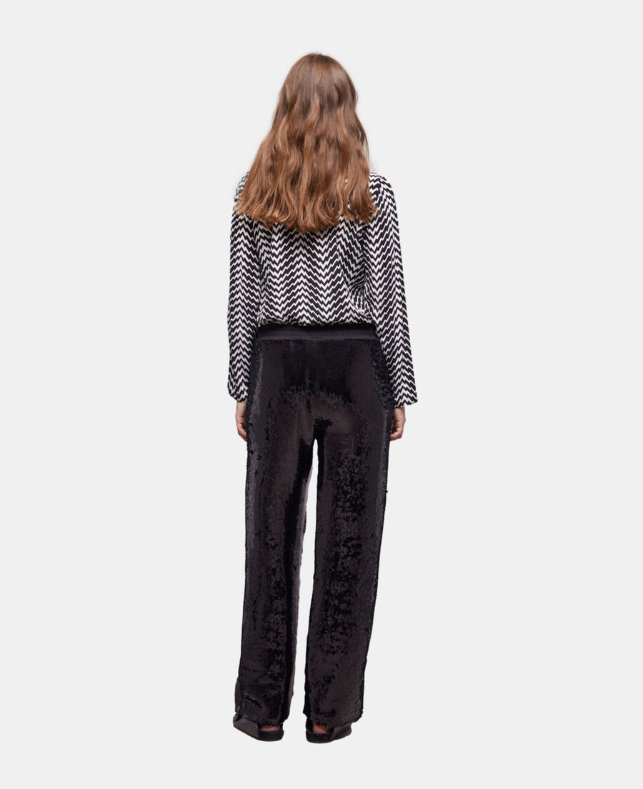 schwarze hose mit pailletten