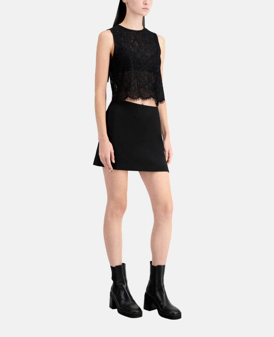short black lace top